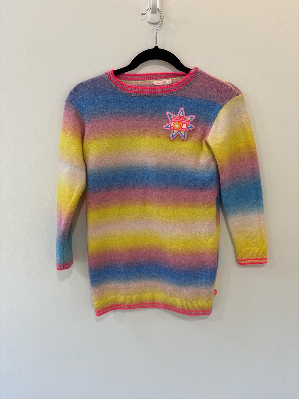 BILLIEBLUSH PASTEL RAINBOW KNITTED SWEATER DRESS